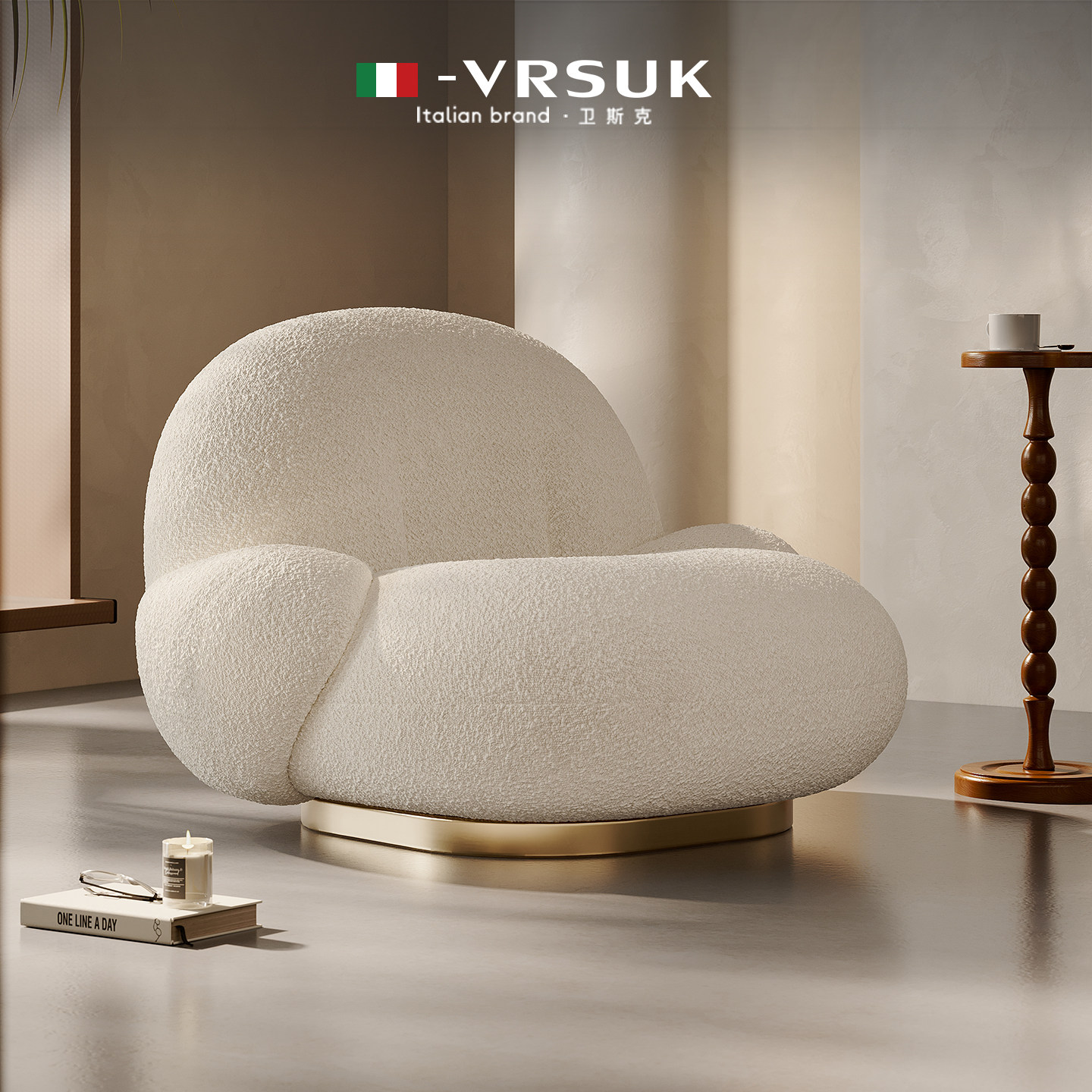 【自营】VRSUK{奶油系列}羊羔绒Pacha雪梨新沙发椅奶油白胖子现货,住宅家具,沙发椅,淘宝优惠券,粉丝福利购,淘宝优惠卷