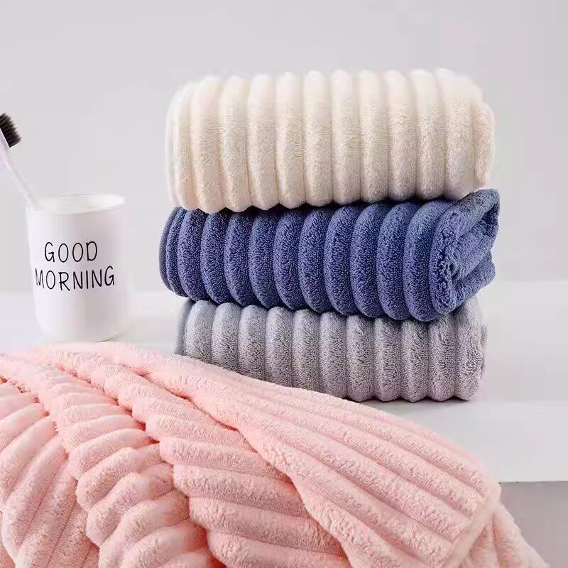 Candy corduroy coral velvet hand towels, absorbent towels, quick-drying and non-shedding household cleaning towels for both men and women thumbnail 3