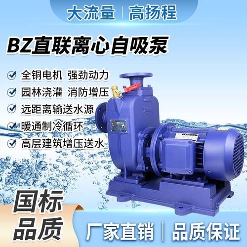 BZ三相工业自吸泵380V管道泵卧式离心泵抽水泵农用大流量抽水泵