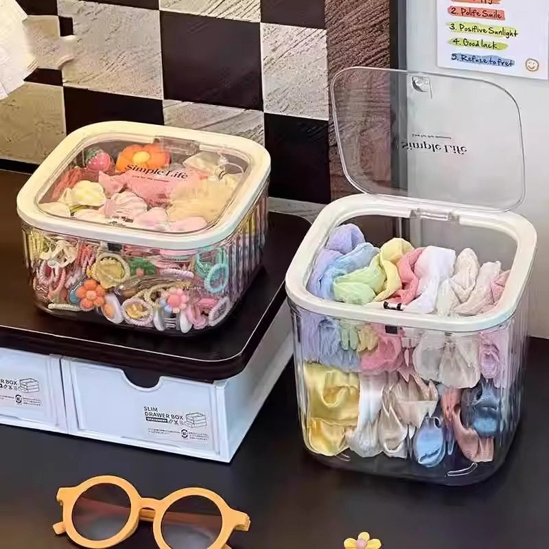 「次日达」弹盖发饰发夹收纳盒橡皮筋项链头饰发卡圈发圈头花收纳,收纳整理,口罩收纳盒/袋/夹,淘宝优惠券,粉丝福利购,淘宝优惠卷