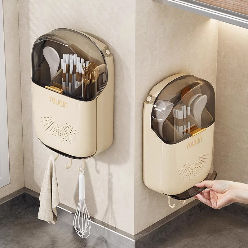 「次日达」筷子收纳盒厨房餐具置物架高档新款壁挂式筷篓筷笼勺子,餐饮具,筷子盒,淘宝优惠券,粉丝福利购,淘宝优惠卷