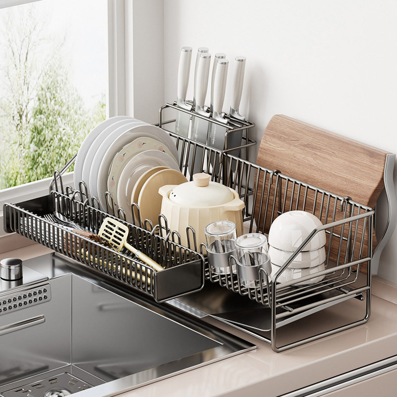 「次日达」厨房蝶碗沥水架家用多功能免打孔台面式置物架碗筷碗盘,厨房/烹饪用具,碗架,淘宝优惠券,粉丝福利购,淘宝优惠卷