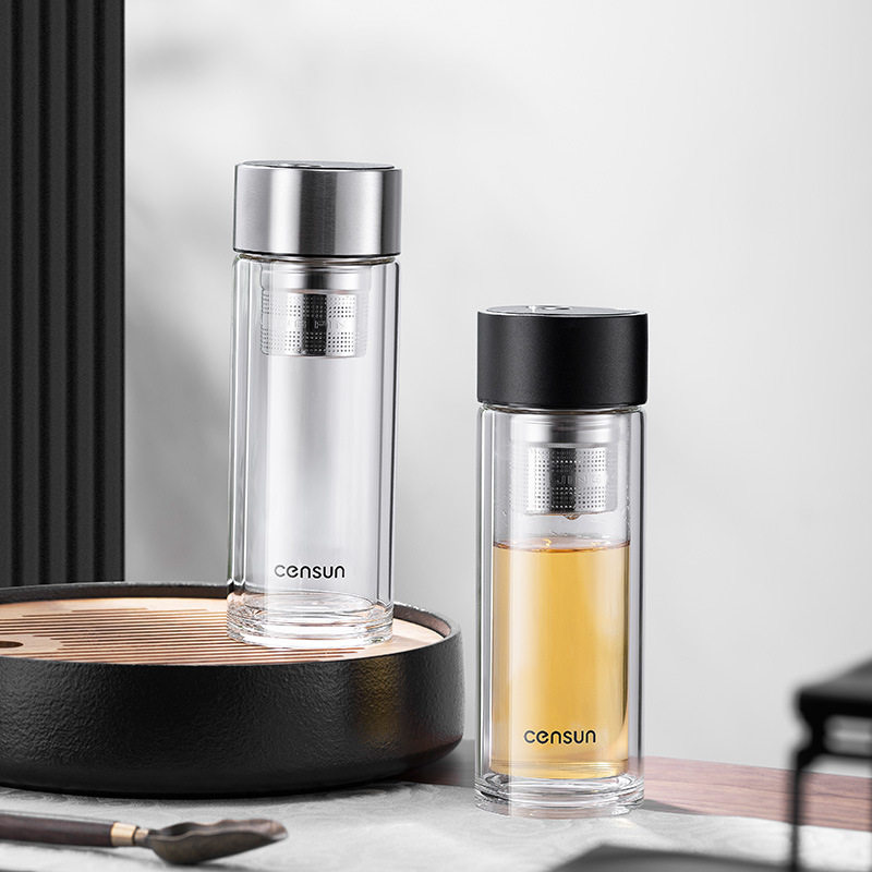 「次日达」先行男士高档新款磁吸泡茶玻璃杯300ML爆款双层玻璃杯,餐饮具,飘逸杯,淘宝优惠券,粉丝福利购,淘宝优惠卷