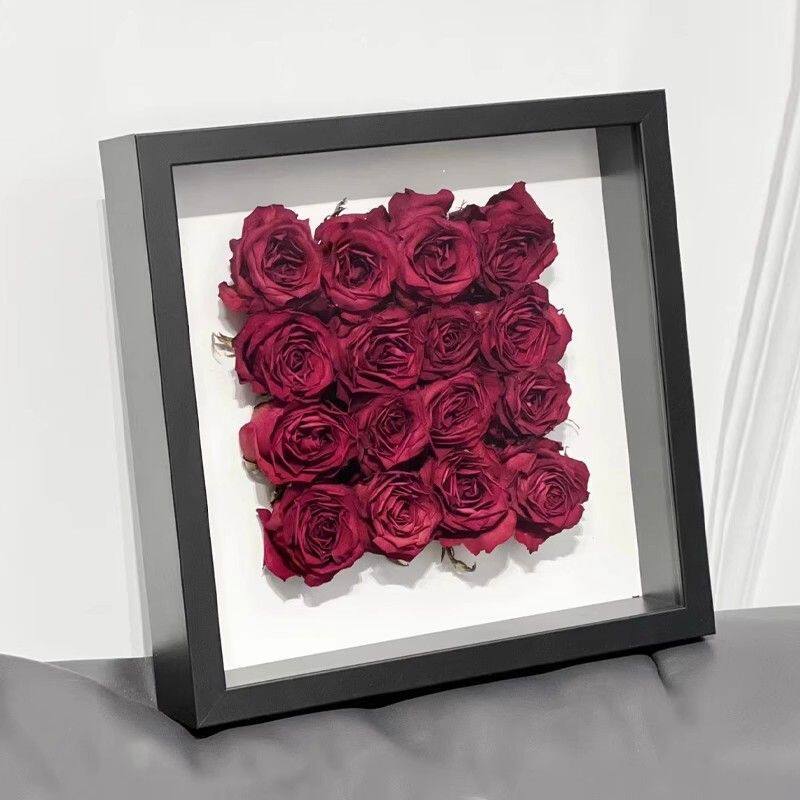 【次日达】立体中空干花相框摆台手工礼物永生保存玫瑰展示标本创