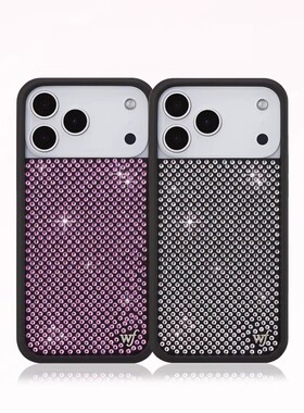 wildflow闪耀系列镶钻镶嵌水晶手机壳适用于苹果iphone17promax保护套14钻石闪钻16pro硅胶15防摔wf华强北13