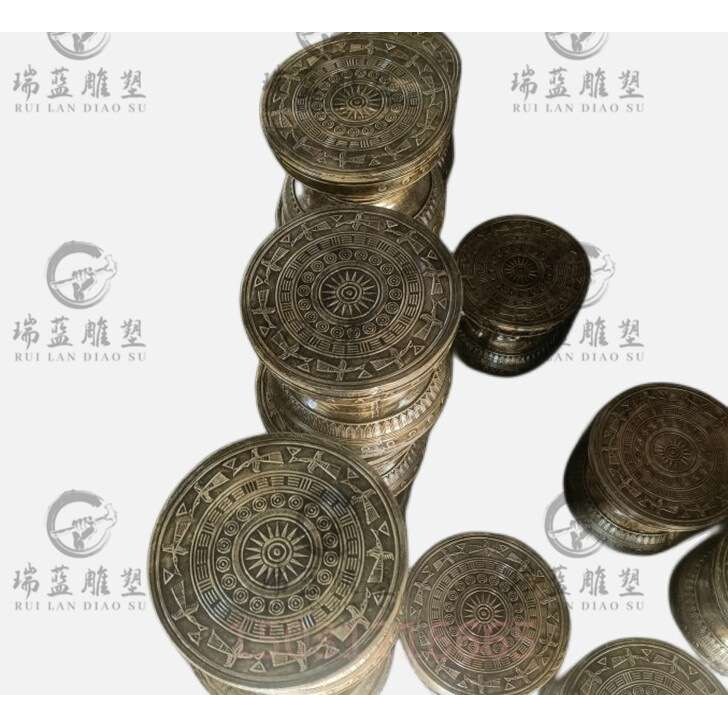 锻铜大鼓雕塑铸铜大鼓雕塑浮雕厂家直销 锻铜壁浮雕铜鼓雕塑
