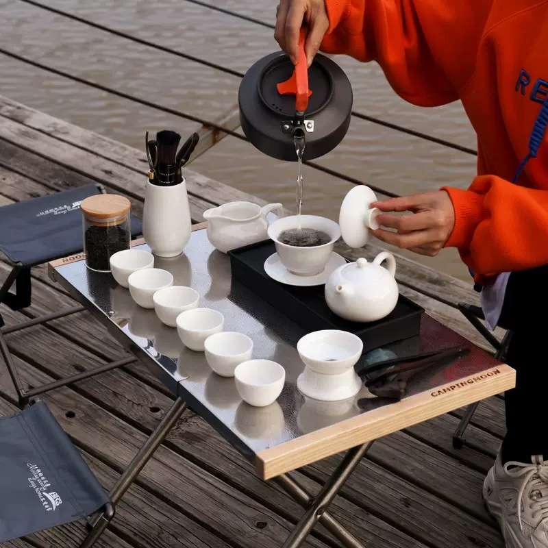 户外茶具套装便携旅行功夫带烧水桌椅野外车载露营炊具炉泡茶神器