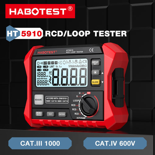 华博HT5910漏电开关测试仪 环路电阻测试仪 漏电保护测试HABOTEST