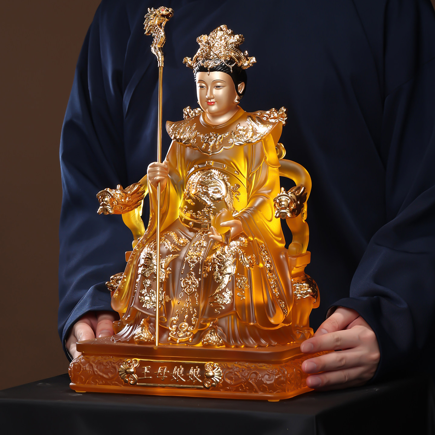 古法琉璃王母娘娘神像瑶池圣母神像玉皇大帝家用佛堂供奉装饰摆件
