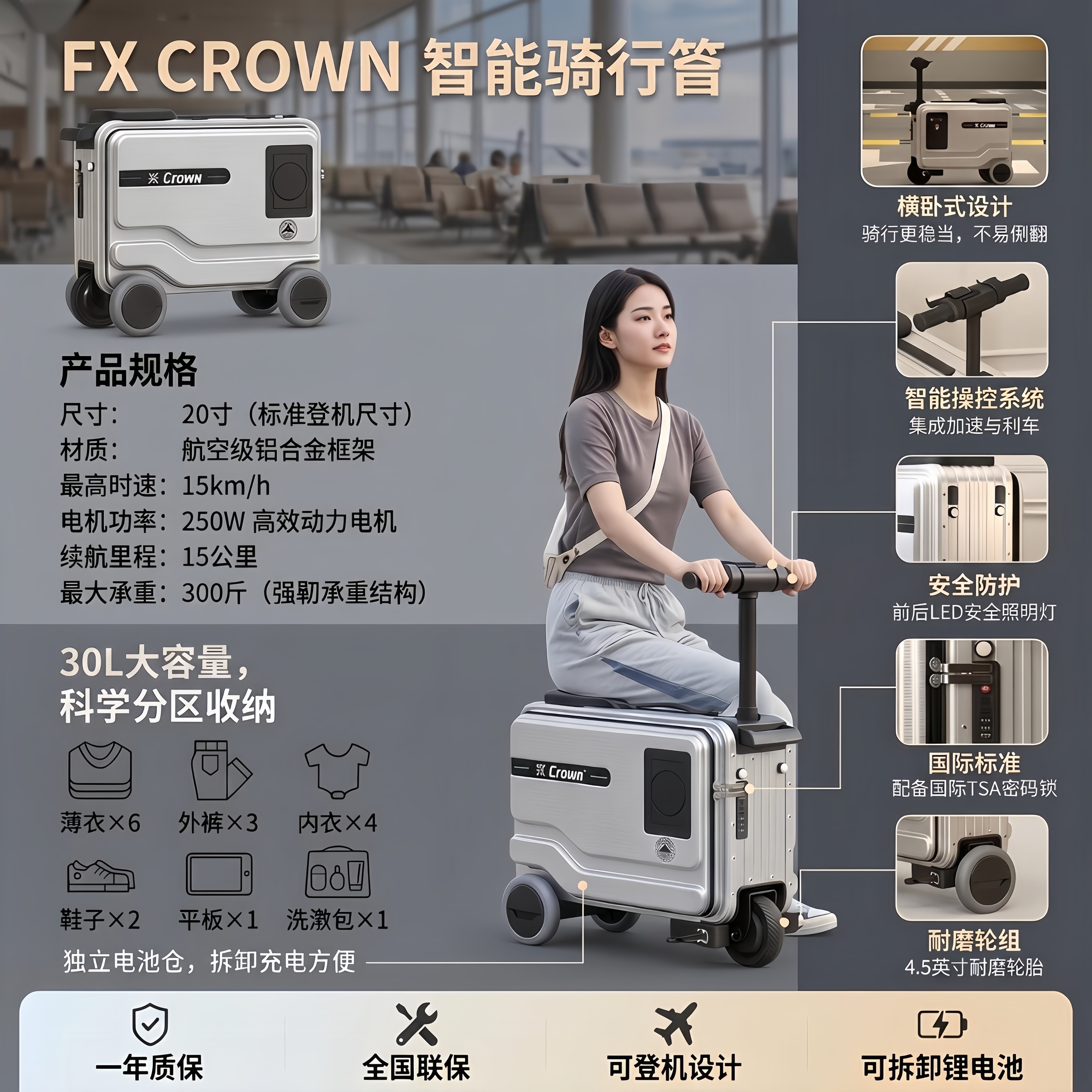 电动行李箱20寸大容量新款智能图片
