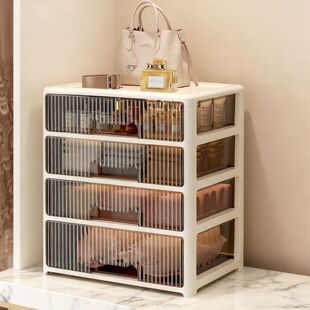 化妆品梳妆台大容量收纳盒子桌面收纳防尘护肤品分格抽屉式置物架