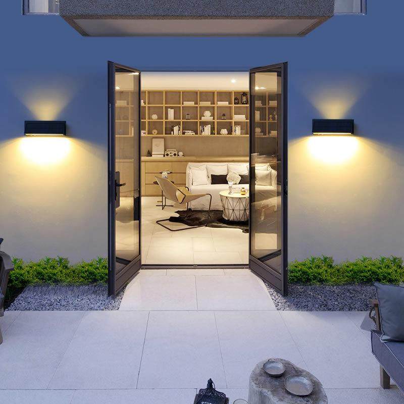 新品双头户外防水太阳能壁灯led大门口上下发光洗墙庭院照明门牌,五金/工具,太阳能灯,淘宝优惠券,粉丝福利购,淘宝优惠卷