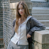 Letter from moon条纹连帽拉链上衣2025秋季 半途鹅飞同款 款 外套