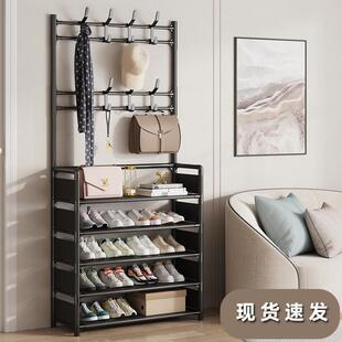 多功能鞋帽一体架简易门口家用鞋子衣帽收纳架宿舍防尘多层鞋架子