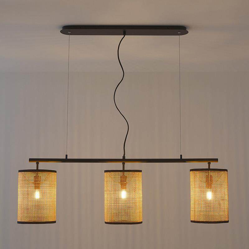 新中式禅意茶室吊灯创意个性餐厅民宿吧台三头装饰竹编藤艺吊灯,家装灯饰光源,智能吊灯,淘宝优惠券,粉丝福利购,淘宝优惠卷