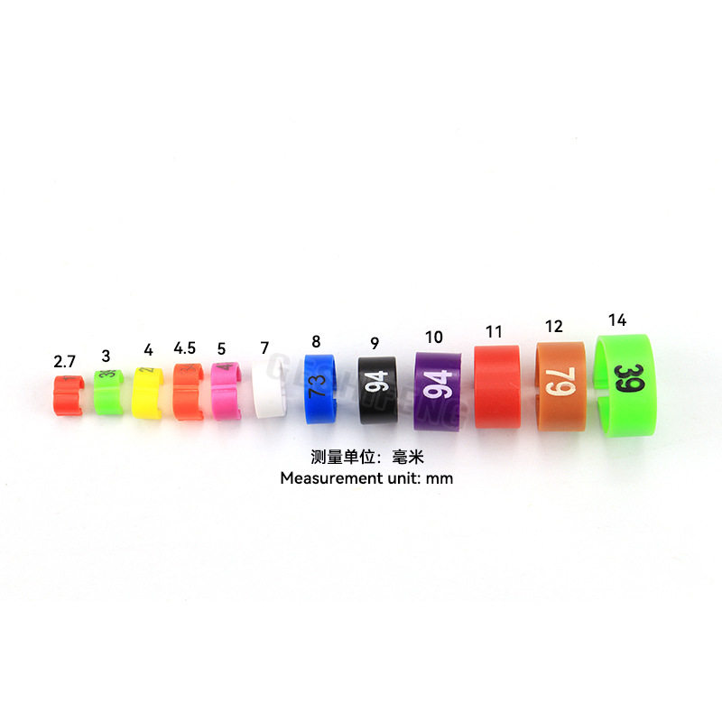 鸟用品塑料开口卡环 鸽子脚环带编号(1-100)1000个/盒工厂批发