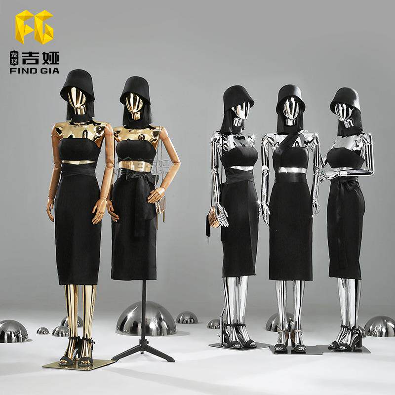 吉娅模特道具女服装店橱窗展示架电镀全身半身人台平肩高档人偶