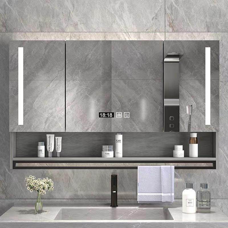 实木浴室智能镜柜单独挂墙式带灯洗手间梳妆镜卫生间镜子带置物柜,家装主材,浴室镜柜,淘宝优惠券,粉丝福利购,淘宝优惠卷