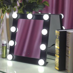 带灯泡方形化妆镜LED灯镜触摸调光梳妆台大号美容厂家直销