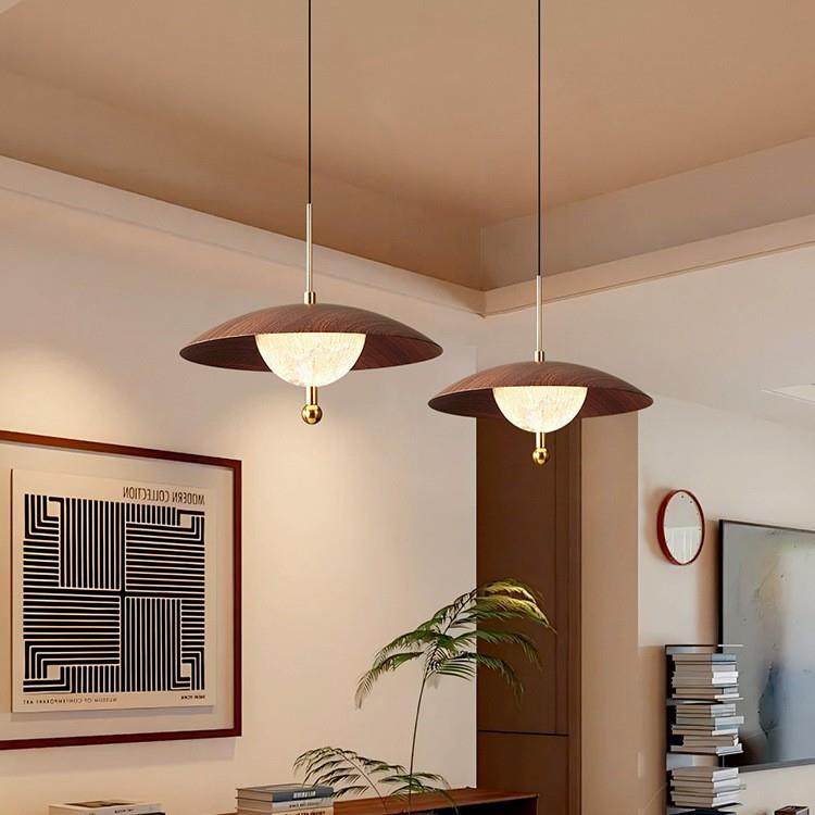 飞碟餐厅吊灯法式中古风胡桃木智能触摸位移摇臂灯复古可升降灯具,家装灯饰光源,智能吊灯,淘宝优惠券,粉丝福利购,淘宝优惠卷