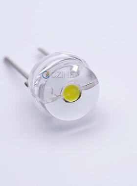 f8草帽白光 0.5W 8mm草帽白灯24x48大芯片灯珠草帽灯珠白色指示灯