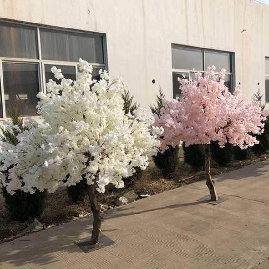 仿真白色樱花树人造树婚庆商场酒店室内橱窗落地装饰假树厂家直销