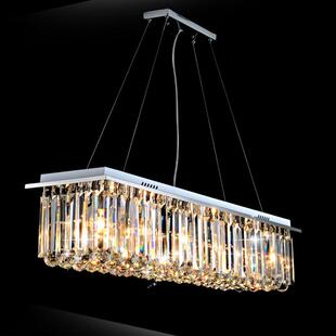 餐厅吊灯长方形水晶过道走廊灯简约现代创意个性吧台餐桌长条灯具