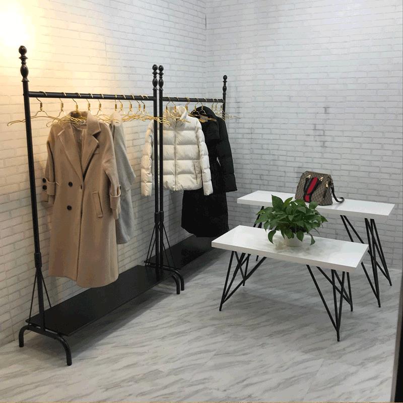 定制服装店展示架铁货架落地式男装正侧衣服架子陈列架创意女