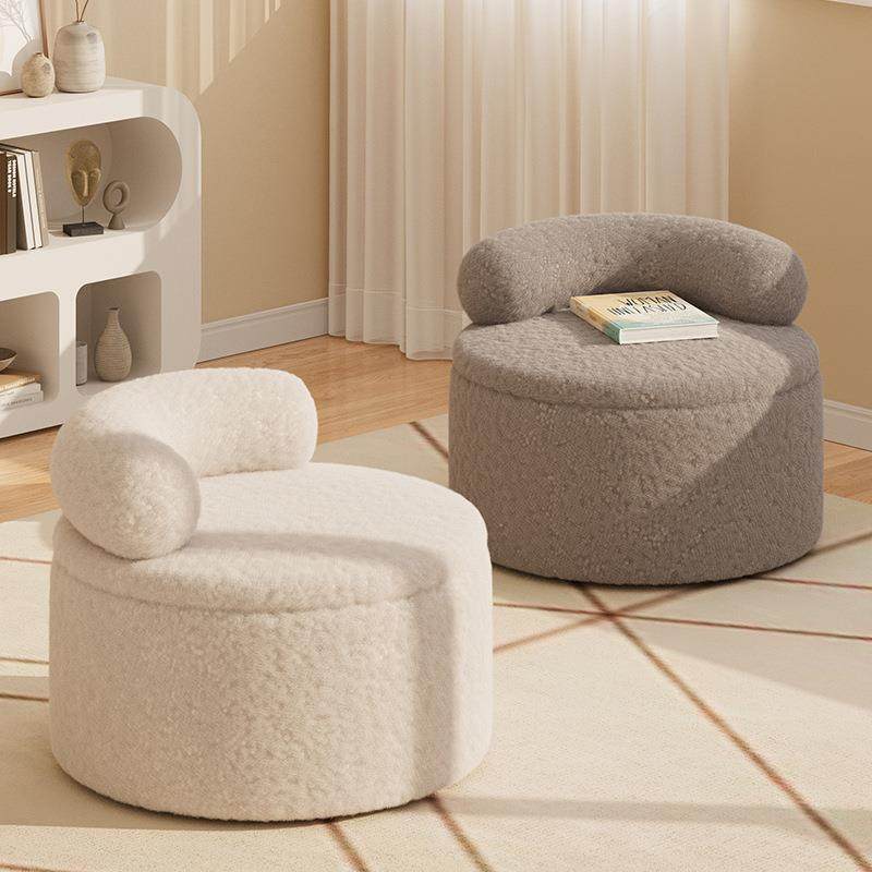 奶油滑轮静音凳子靠背椅旋转矮凳带轮移动学步板凳门口换鞋小椅子,收纳整理,收纳凳,淘宝优惠券,粉丝福利购,淘宝优惠卷