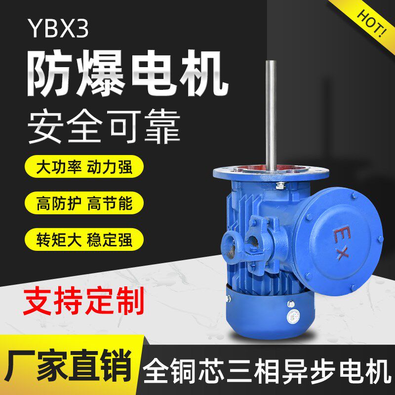 YBX4防爆电动机三相380v小型立式铜线国标隔爆型电机安全异步电机