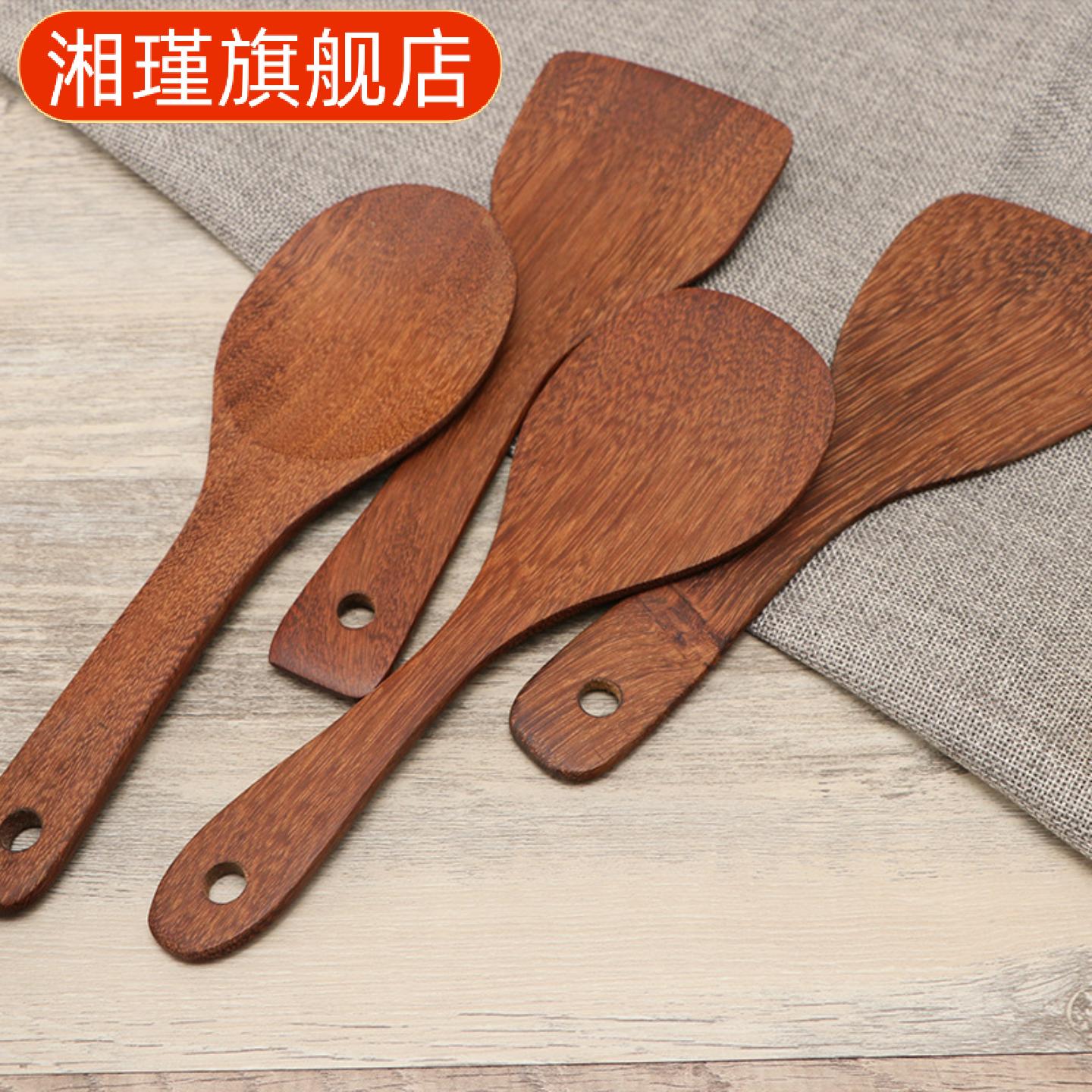 鸡翅木不粘锅铲配竹饭勺厨房炊具