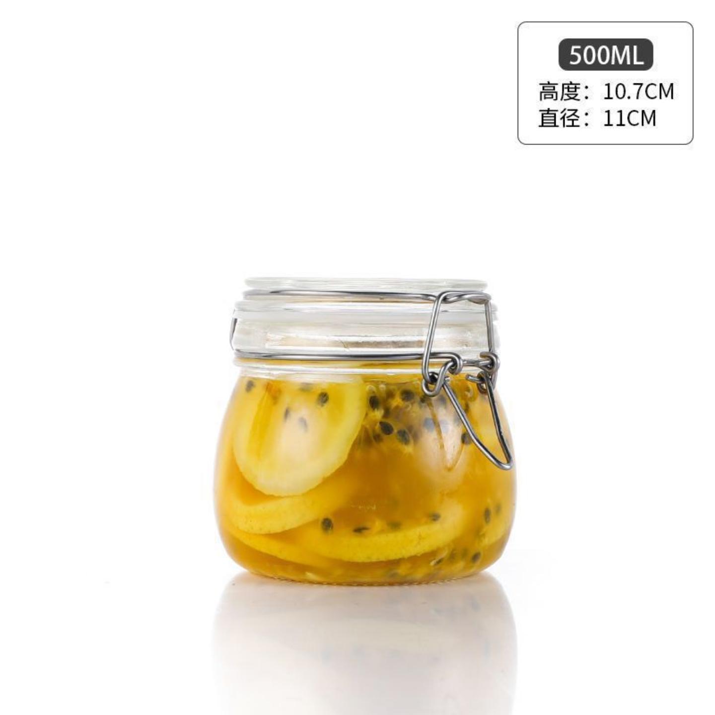 多功能玻璃密封储物罐防潮茶蜜罐