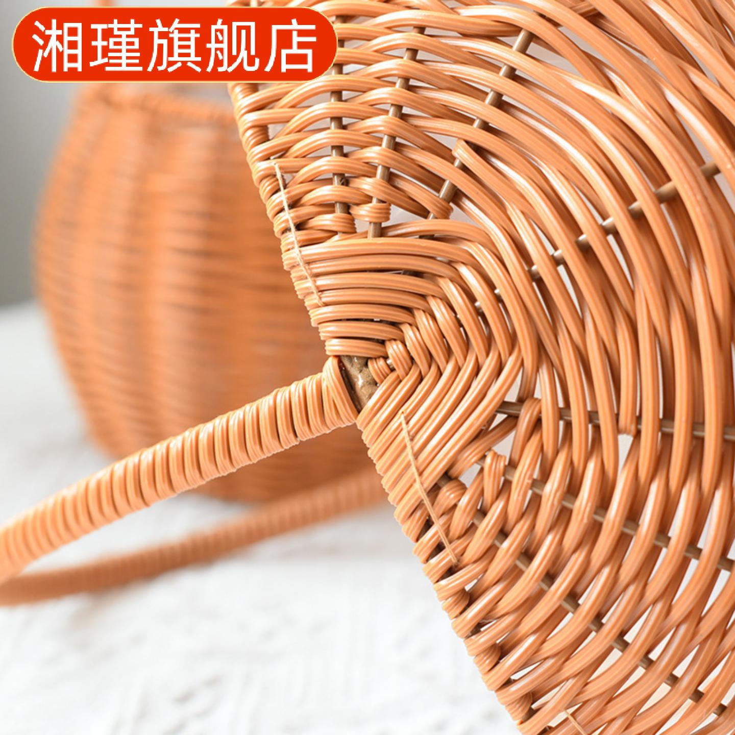 花篮手提塑料藤仿藤编插花防水