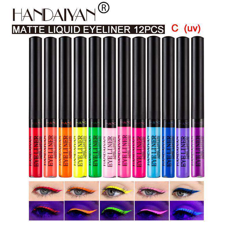 12 Piece UV Fluorescent Eyeliner Set 12支UV荧光眼线液笔套装