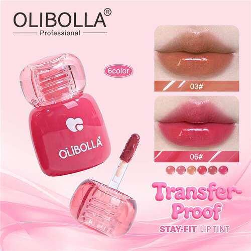 6 Colors Mirror Water Shine Lip Glaze 锁色持妆 水润提亮彩妆