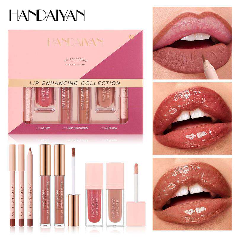 Six Piece Lip Gloss Set 唇釉套装 6件套易上色防水哑光唇蜜唇笔
