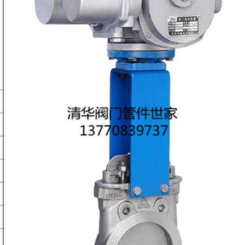 QBZ973X-10P电动刀阀不锈钢304刀闸阀浆液阀对夹刀型闸阀DN50-600