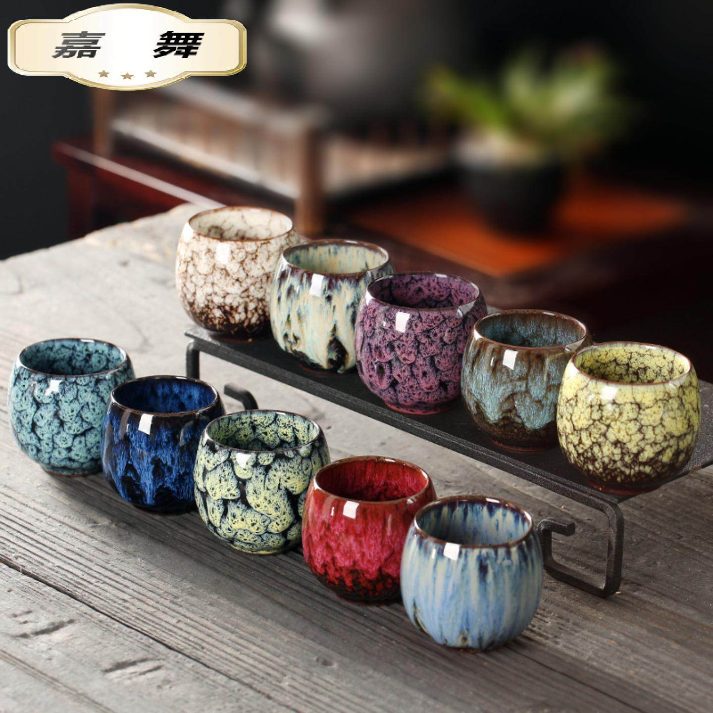 窑变茶杯陶瓷功夫茶具单杯天目釉建盏主人杯茶盏品茗杯蛋型小茶碗,餐饮具,茶杯,淘宝优惠券,粉丝福利购,淘宝优惠卷