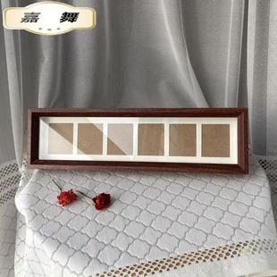 胡桃色六行人民币相框纪念币展示送朋友摆件制作增运多金画框