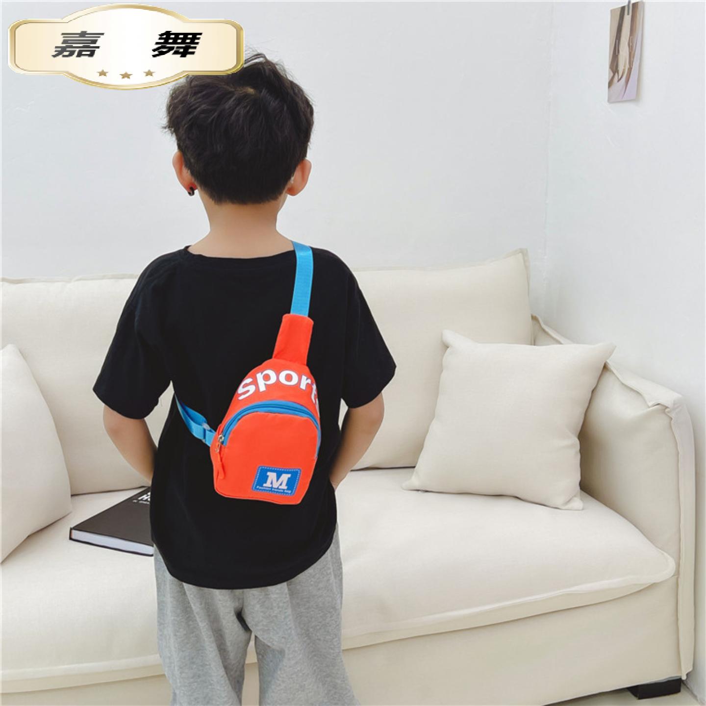 新款韩版儿童胸包字母印花幼儿园