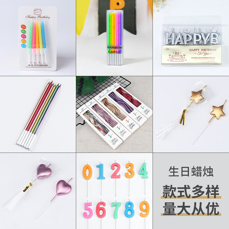 儿童生日蜡烛数字创意卡通图案宝宝生日蛋糕蜡烛派对装饰蜡烛单个
