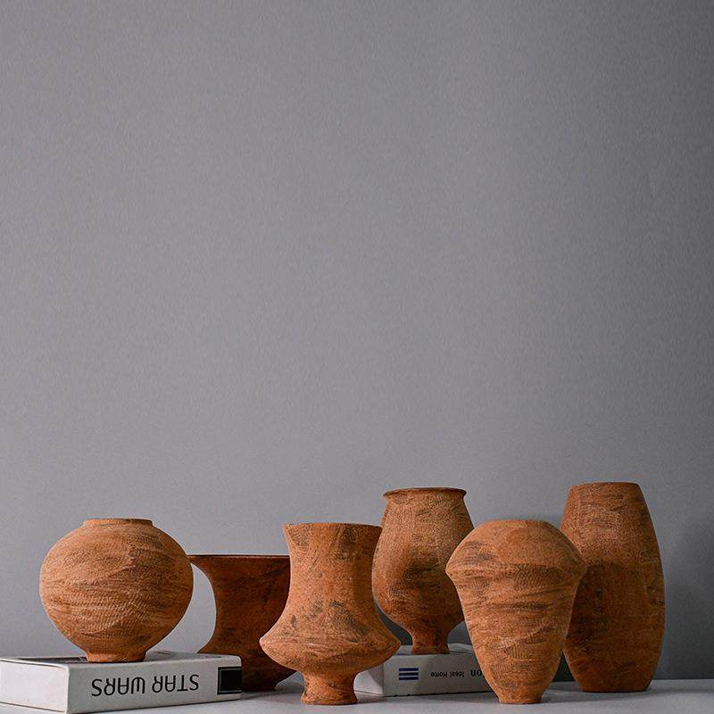 侘寂风复古陶罐民宿酒店样板间电视机柜酒柜软装摆件陶瓷花瓶,家居饰品,花瓶,淘宝优惠券,粉丝福利购,淘宝优惠卷