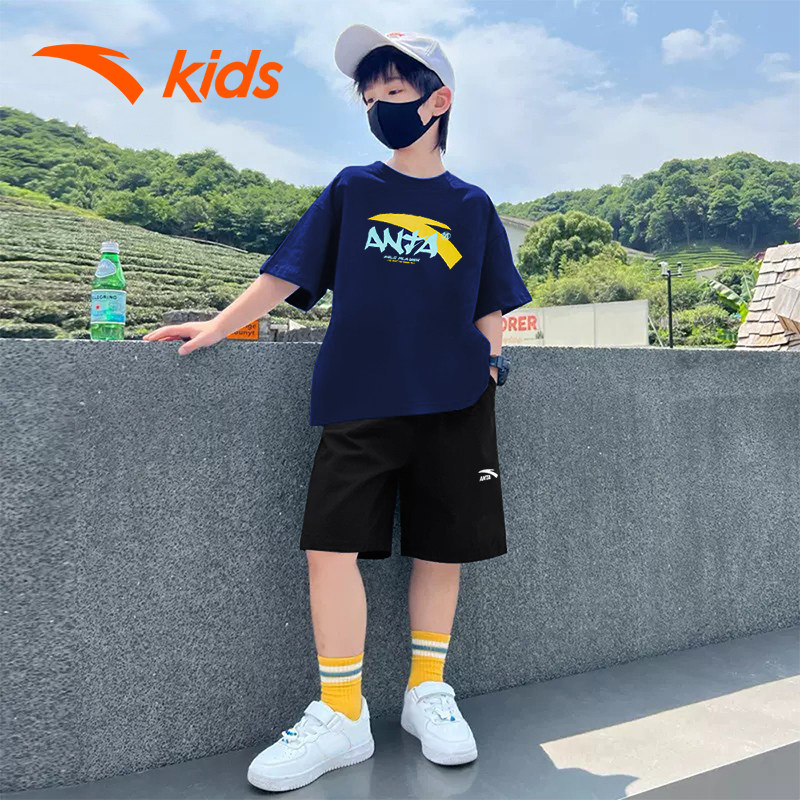 安踏儿童夏装运动套装两件套2026夏季男童中大童速干短袖T恤短裤
