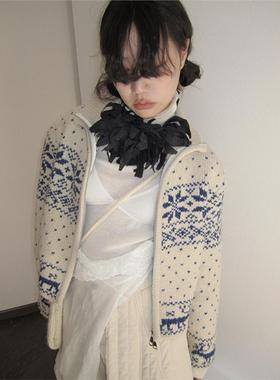 3months 覆古费尔岛毛衣外套女秋冬2025新款短款针织开衫春秋上衣