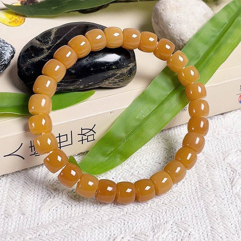 野蜂蜜系列天然原生态白玉菩提子女手串珠盘玩菩提根绕指柔佛珠54