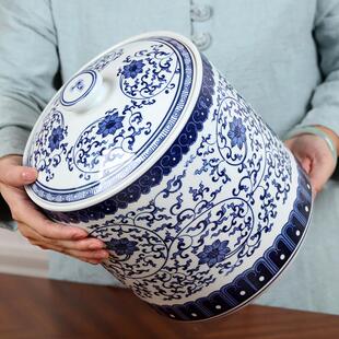 茶叶罐陶瓷密封罐储茶罐青花瓷大号茶叶罐普洱七子饼茶饼罐收纳盒