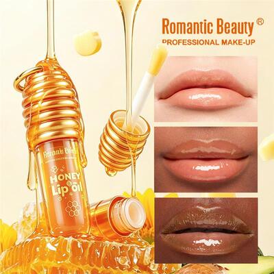 跨境爆款 Honey Lip Oil Essence 滋润唇蜜带钥匙扣可挂包