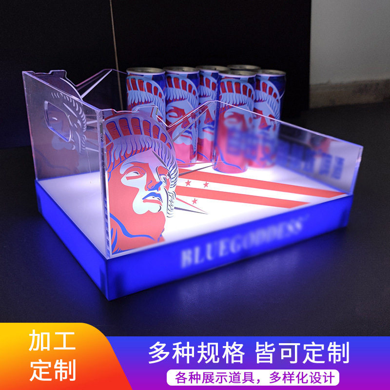 亚克力led透明发光冰桶 鸡尾酒红酒威士忌啤酒桶发光冰槽酒具用品