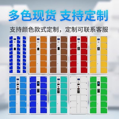 超市电子存包柜寄存柜 密码投币条码刷卡柜智能快递柜扫微信指纹