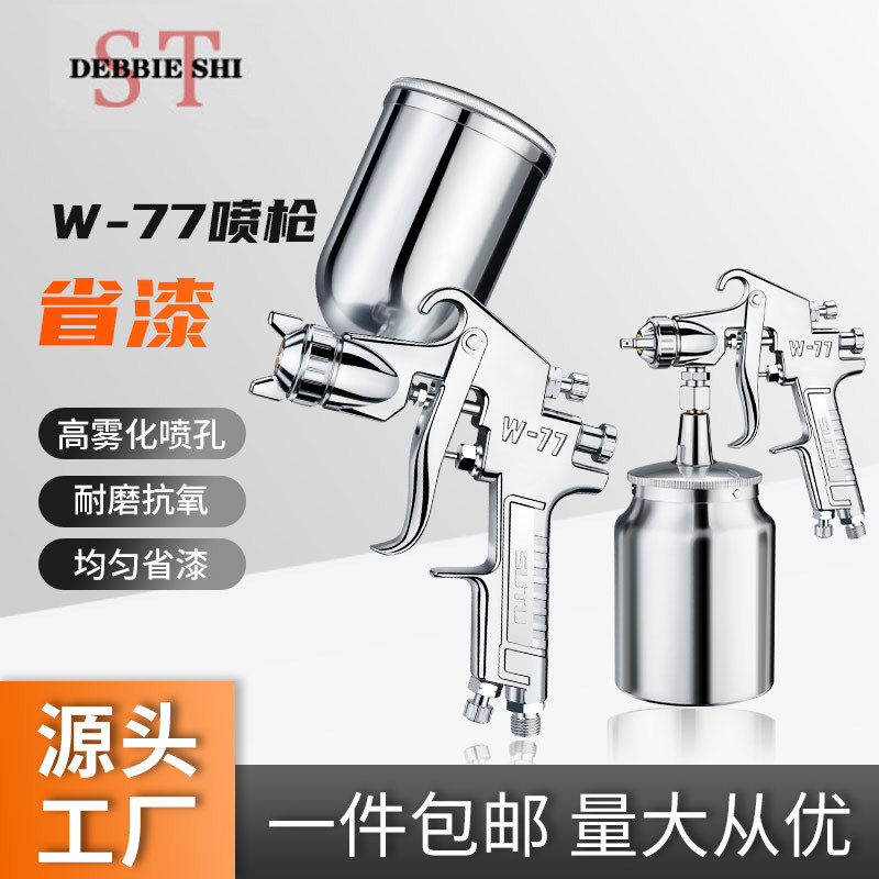 包邮W-77真石漆喷枪汽车底漆家具漆外墙高雾化品质气动喷漆枪